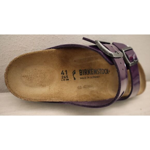 Birkenstock Women's Sz 10 Acai Purple Patent Leather Arizona Birko-Flor Sandals - Picture 6 of 14